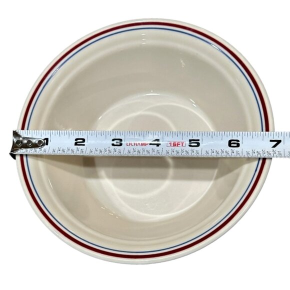 Corelle Abundance Soup Cereal Coupe Bowls Set of 4 Blue Burgundy Trim VTG 1990s - Picture 6 of 6